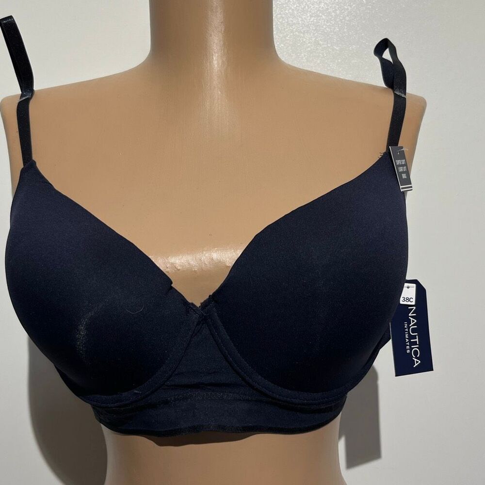 Nautica Intimates Navy Blue Super Soft Light Lift T-Shirt Bra Size 38C NWT‎
